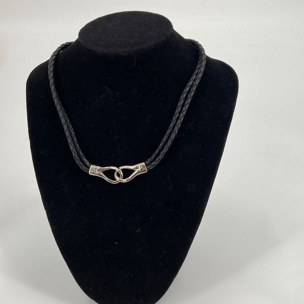 Interlocking braided leather choker